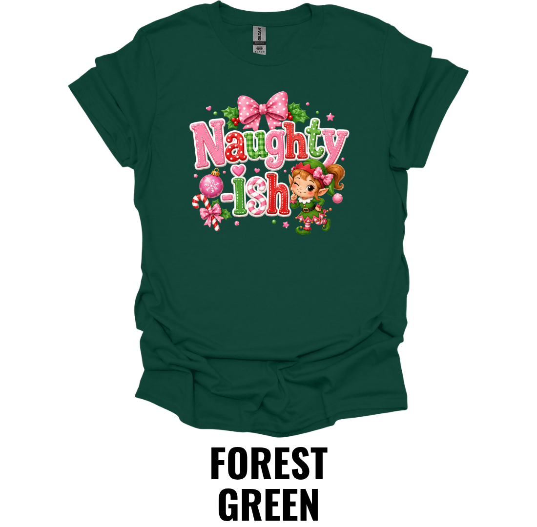 Naughty Ish T-Shirt – Cute Christmas Elf Tee