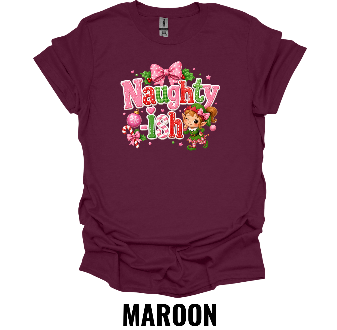 Naughty Ish T-Shirt – Cute Christmas Elf Tee
