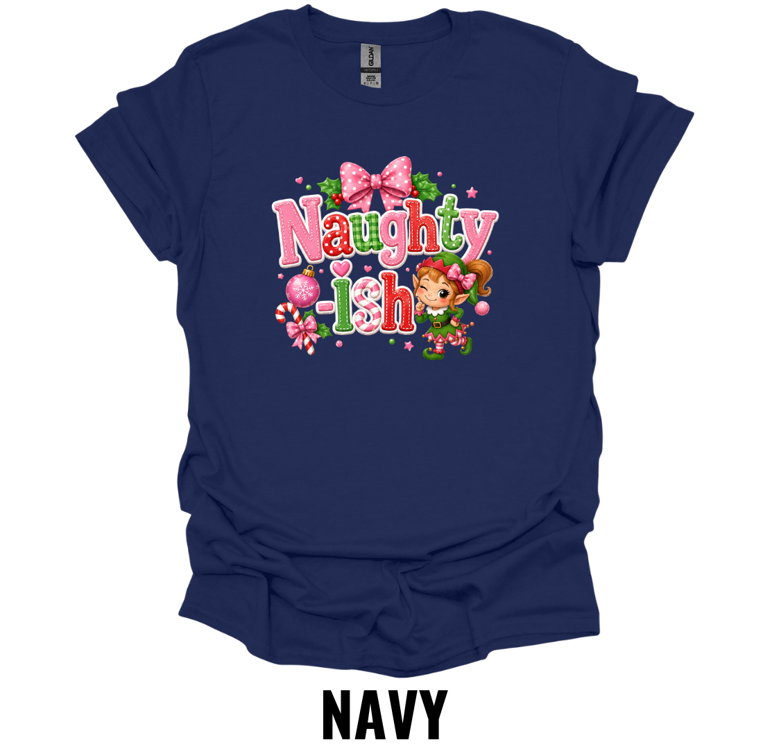 Naughty Ish T-Shirt – Cute Christmas Elf Tee