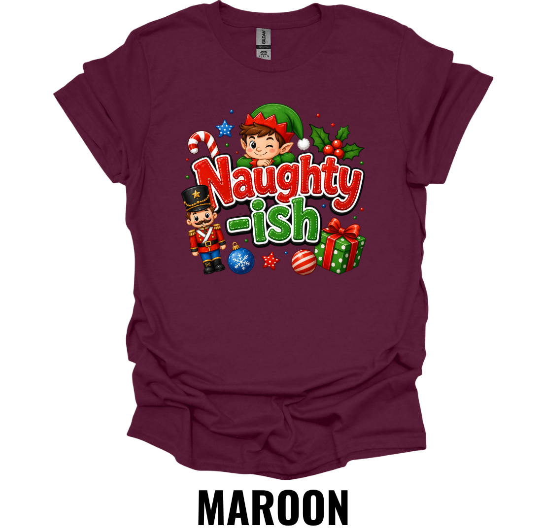 Naughty-ish Youth T-Shirt – Funny Christmas Elf Tee