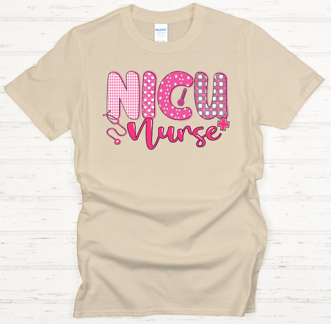 NICU Nurse Graphic Shirt on Gildan Softstyle Tee