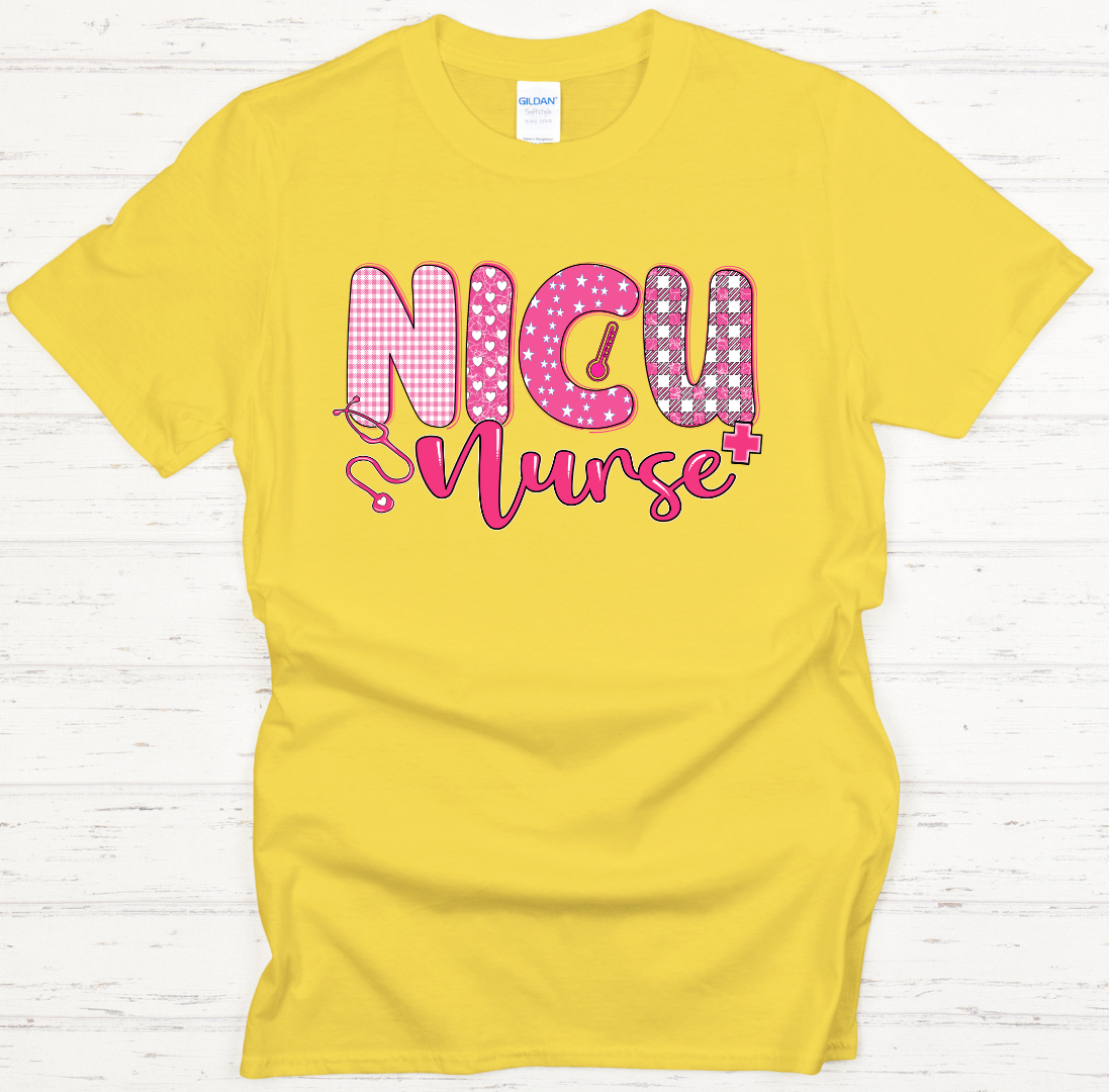NICU Nurse Graphic Shirt on Gildan Softstyle Tee