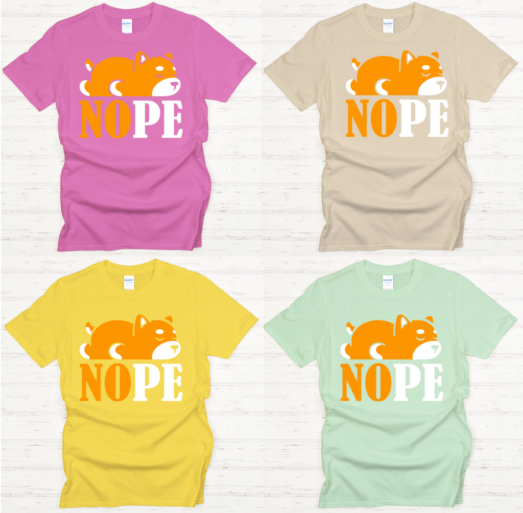 NOPE Funny Shiba Inu Dog Lover Shirt on Gildan Softstyle Tee
