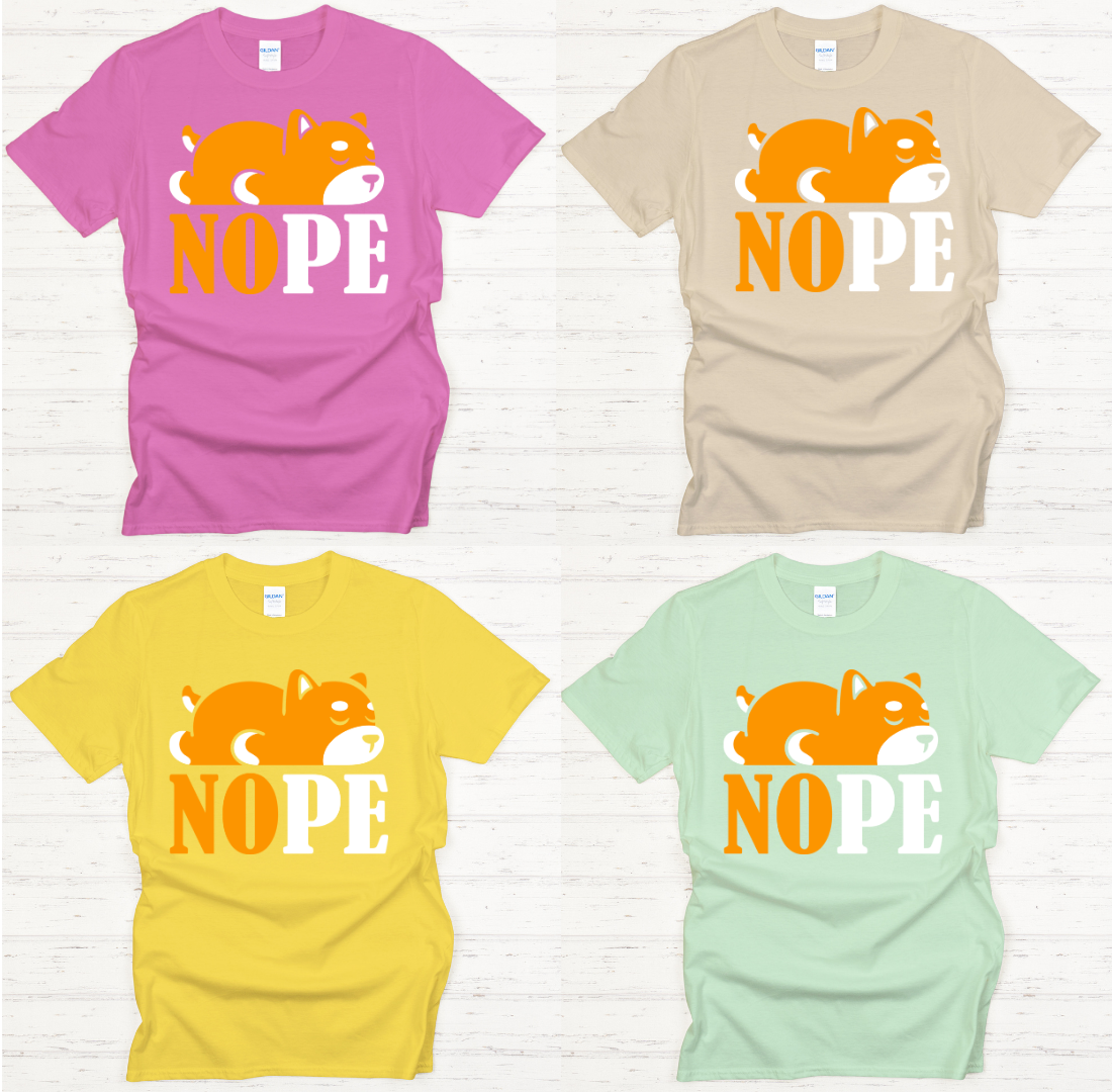NOPE Funny Shiba Inu Dog Lover Shirt on Gildan Softstyle Tee