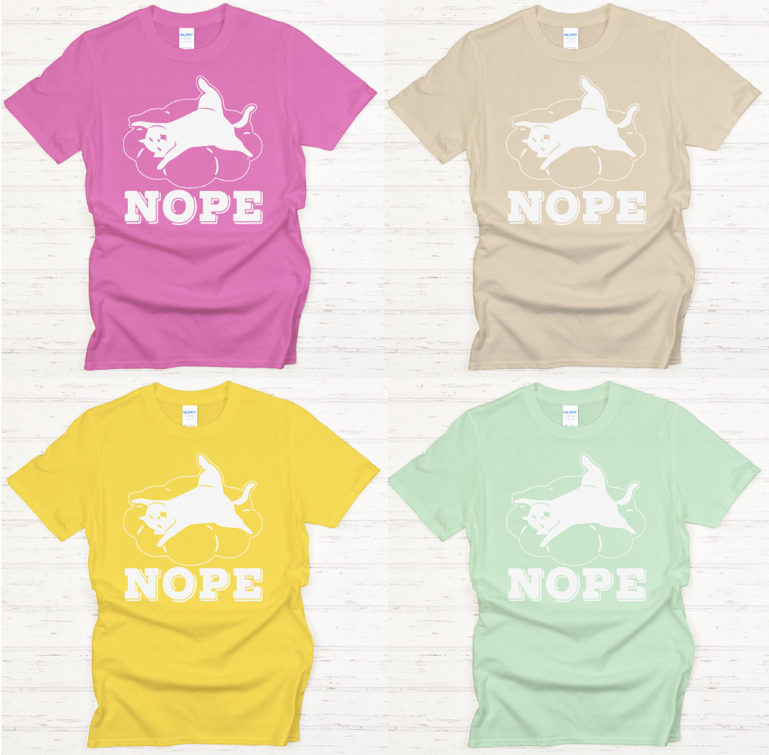Nope Lazy Dog Shirt on Gildan Softstyle Tee