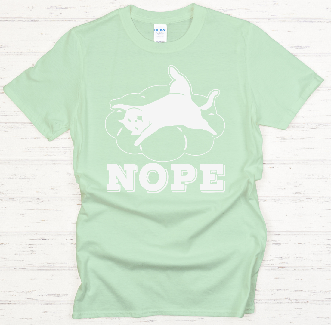 Nope Lazy Dog Shirt on Gildan Softstyle Tee