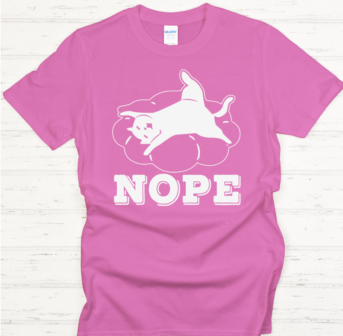 Nope Lazy Dog Shirt on Gildan Softstyle Tee