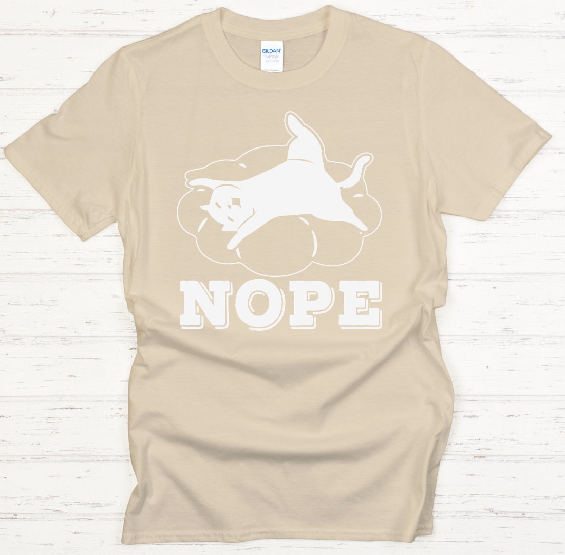 Nope Lazy Dog Shirt on Gildan Softstyle Tee