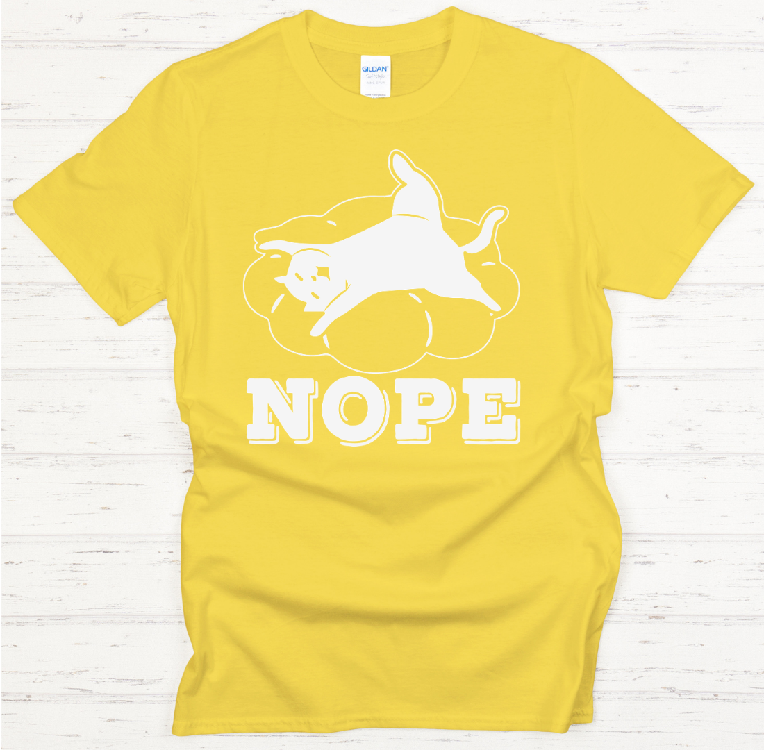 Nope Lazy Dog Shirt on Gildan Softstyle Tee