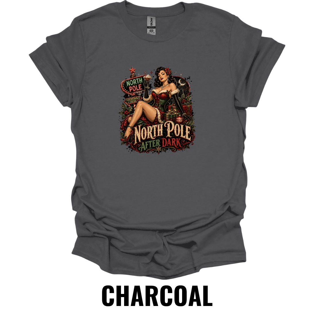 North Pole After Dark T-Shirt – Vintage Pin Up Christmas Tee