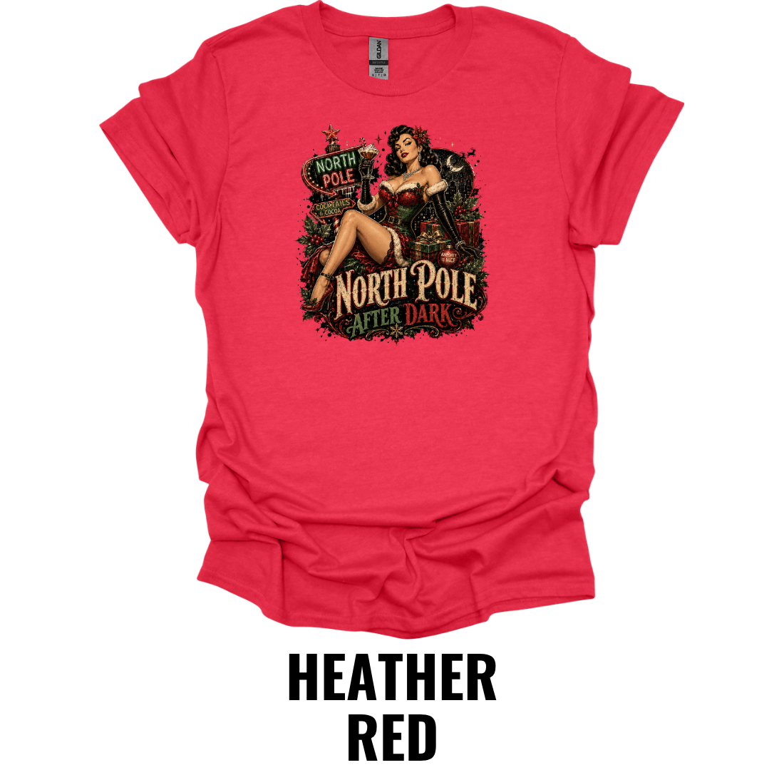 North Pole After Dark T-Shirt – Vintage Pin Up Christmas Tee