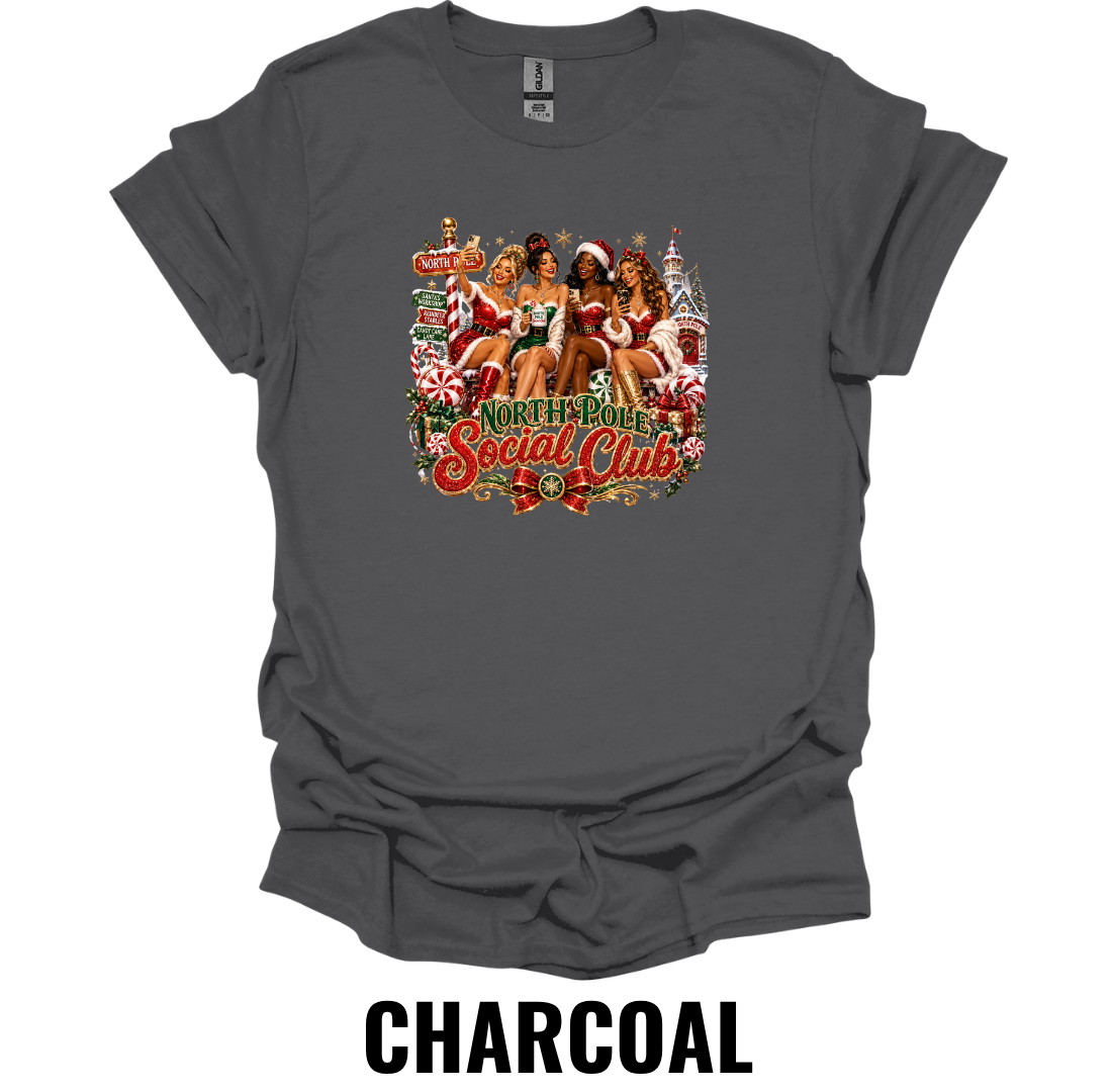 North Pole Social Club T-Shirt – Vintage Christmas Graphic Tee