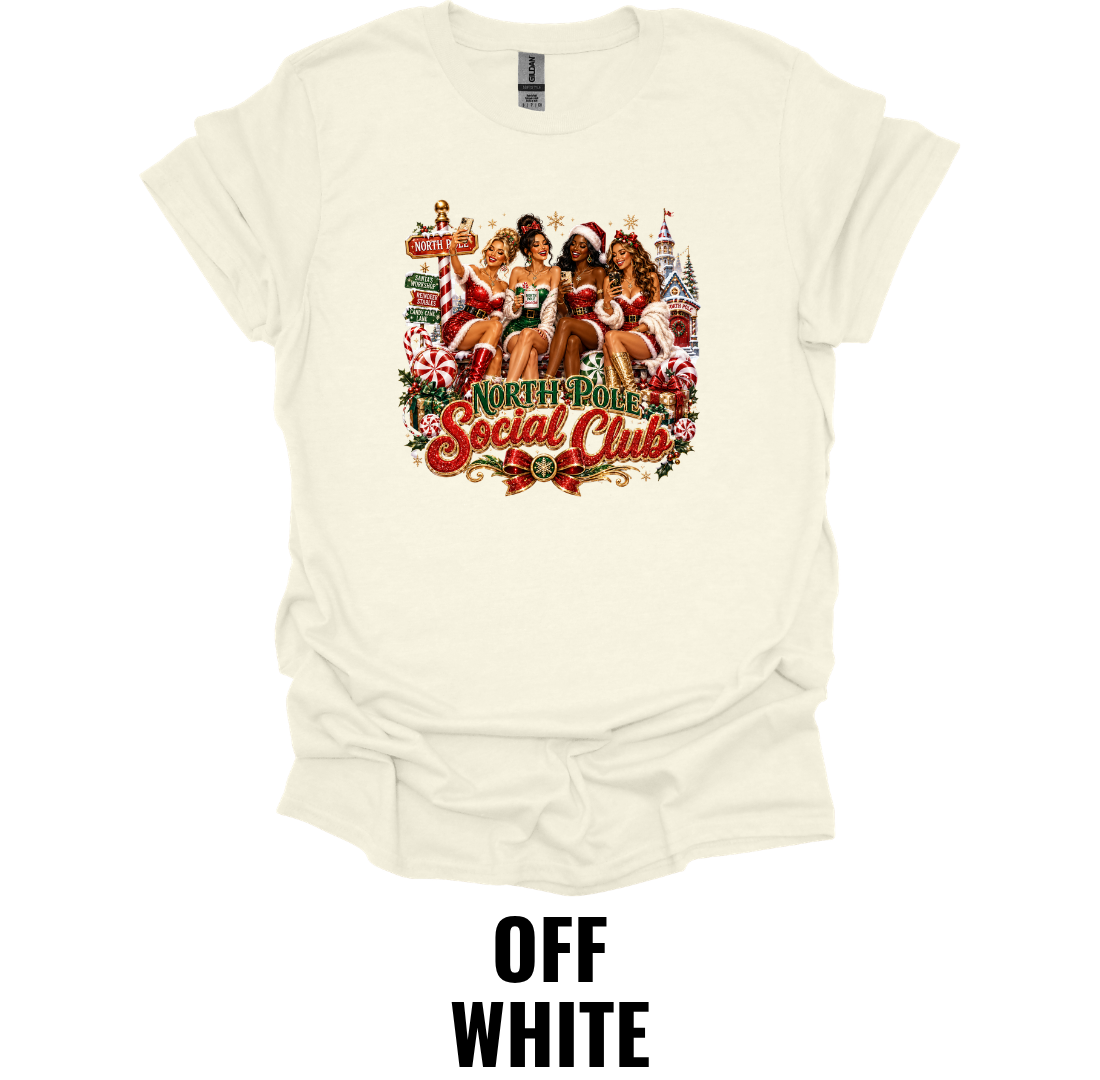 North Pole Social Club T-Shirt – Vintage Christmas Graphic Tee