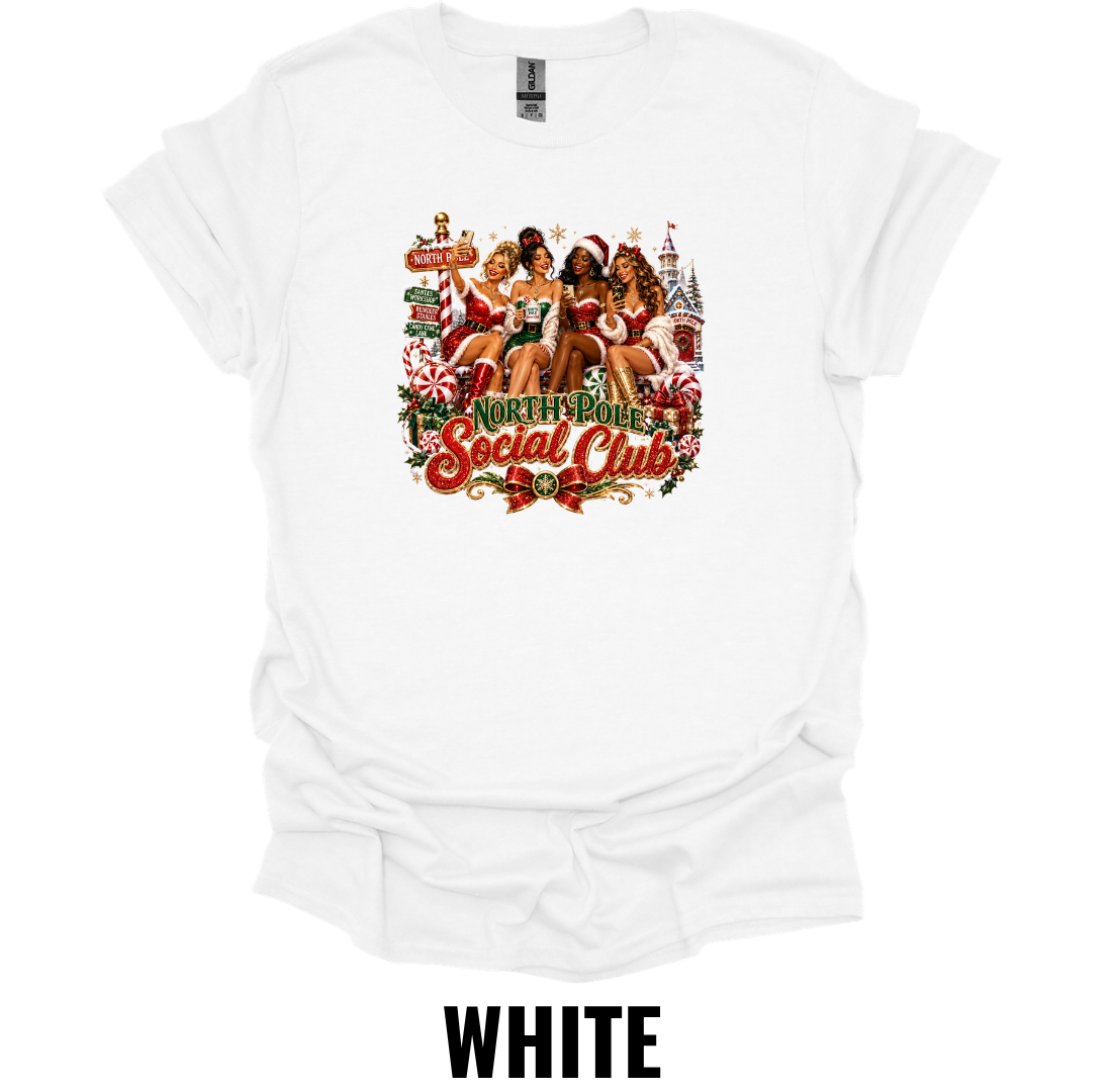 North Pole Social Club T-Shirt – Vintage Christmas Graphic Tee