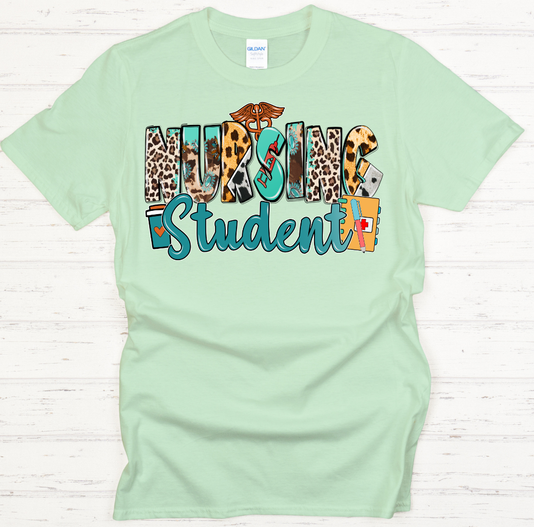 Nursing Student Graphic Shirt on Gildan Softstyle Tee