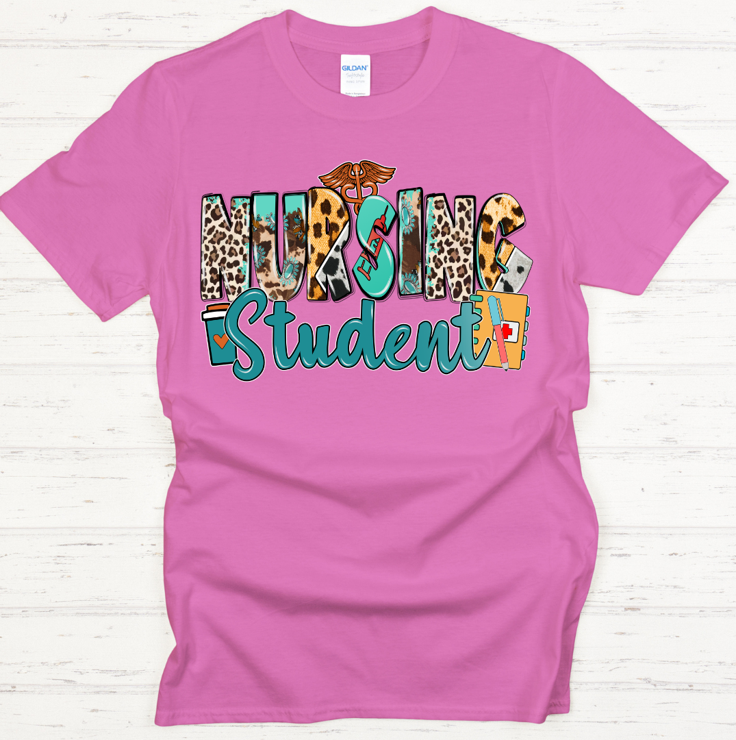 Nursing Student Graphic Shirt on Gildan Softstyle Tee