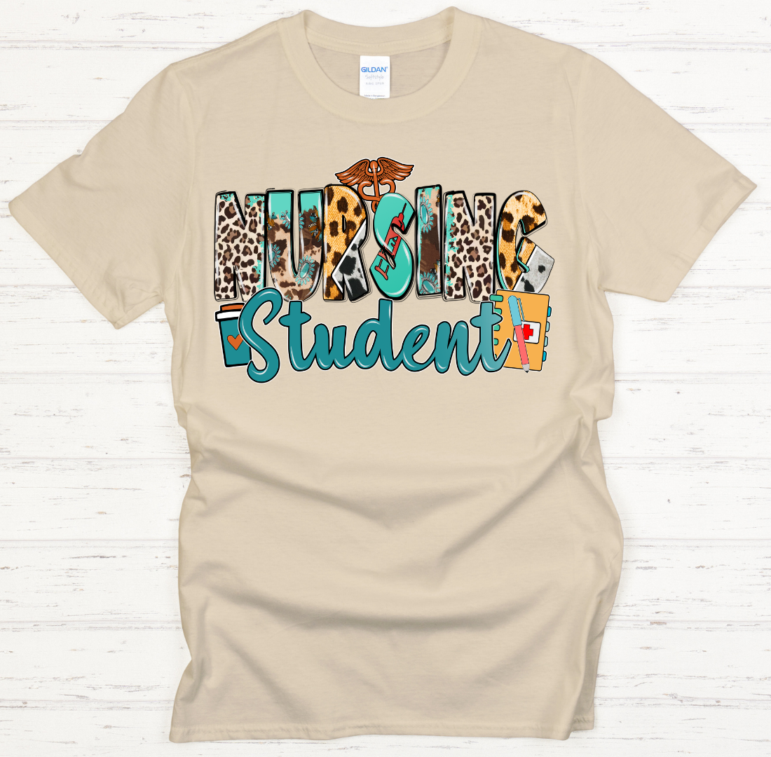 Nursing Student Graphic Shirt on Gildan Softstyle Tee