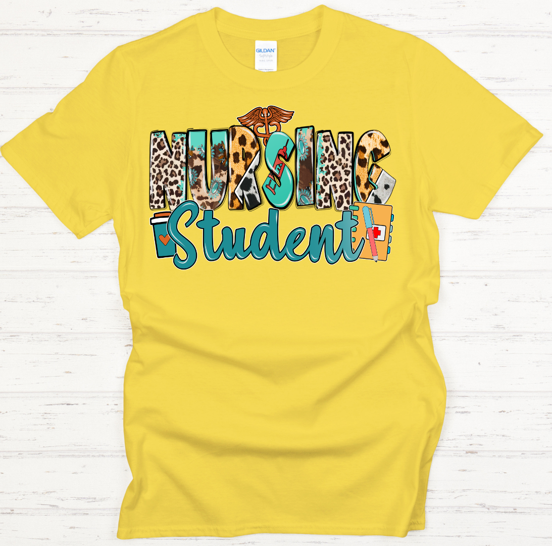 Nursing Student Graphic Shirt on Gildan Softstyle Tee