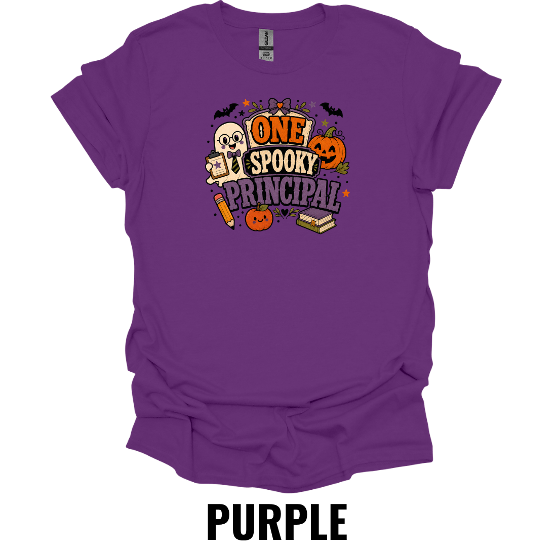 One Spooky Principal T-Shirt – Funny Halloween School Tee