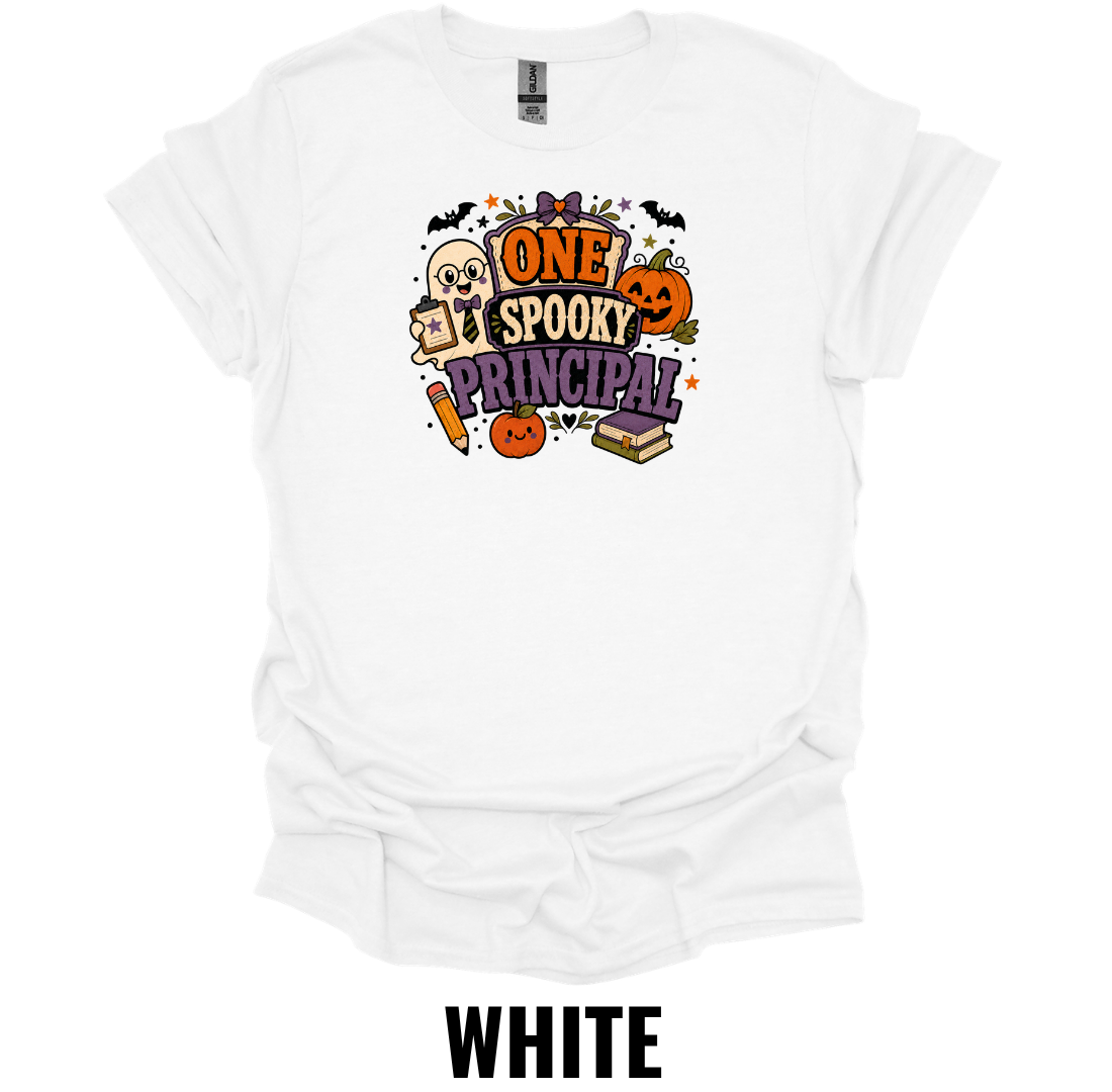 One Spooky Principal T-Shirt – Funny Halloween School Tee