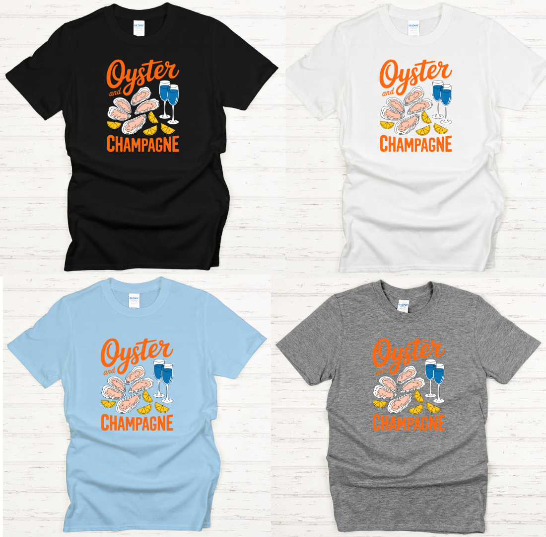 Oyster and Champagne Shirt on Gildan Softstyle Tee