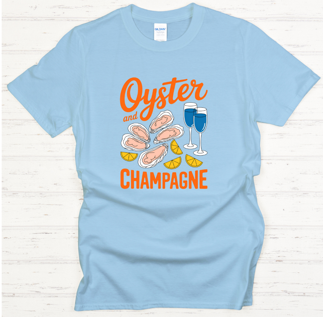 Oyster and Champagne Shirt on Gildan Softstyle Tee