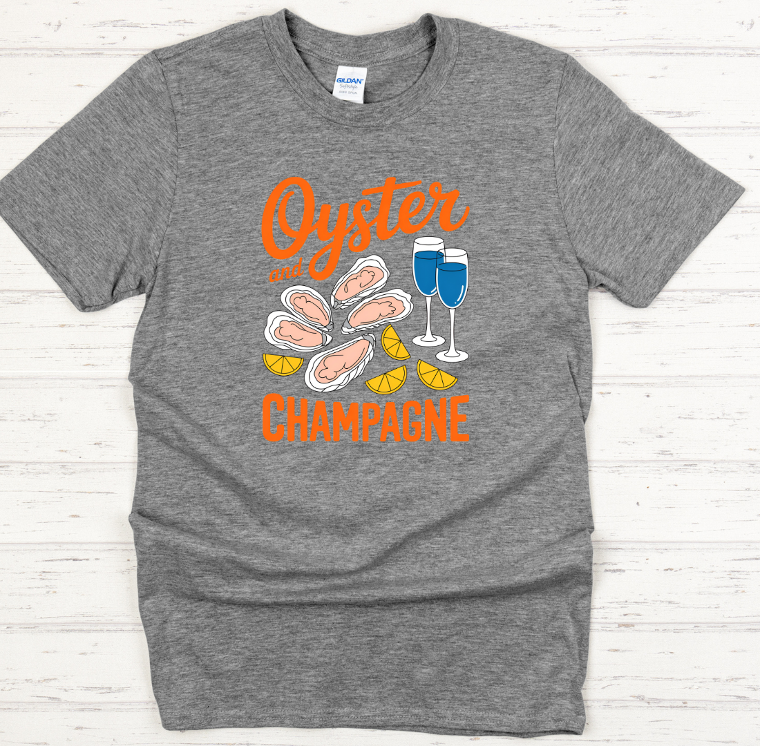 Oyster and Champagne Shirt on Gildan Softstyle Tee