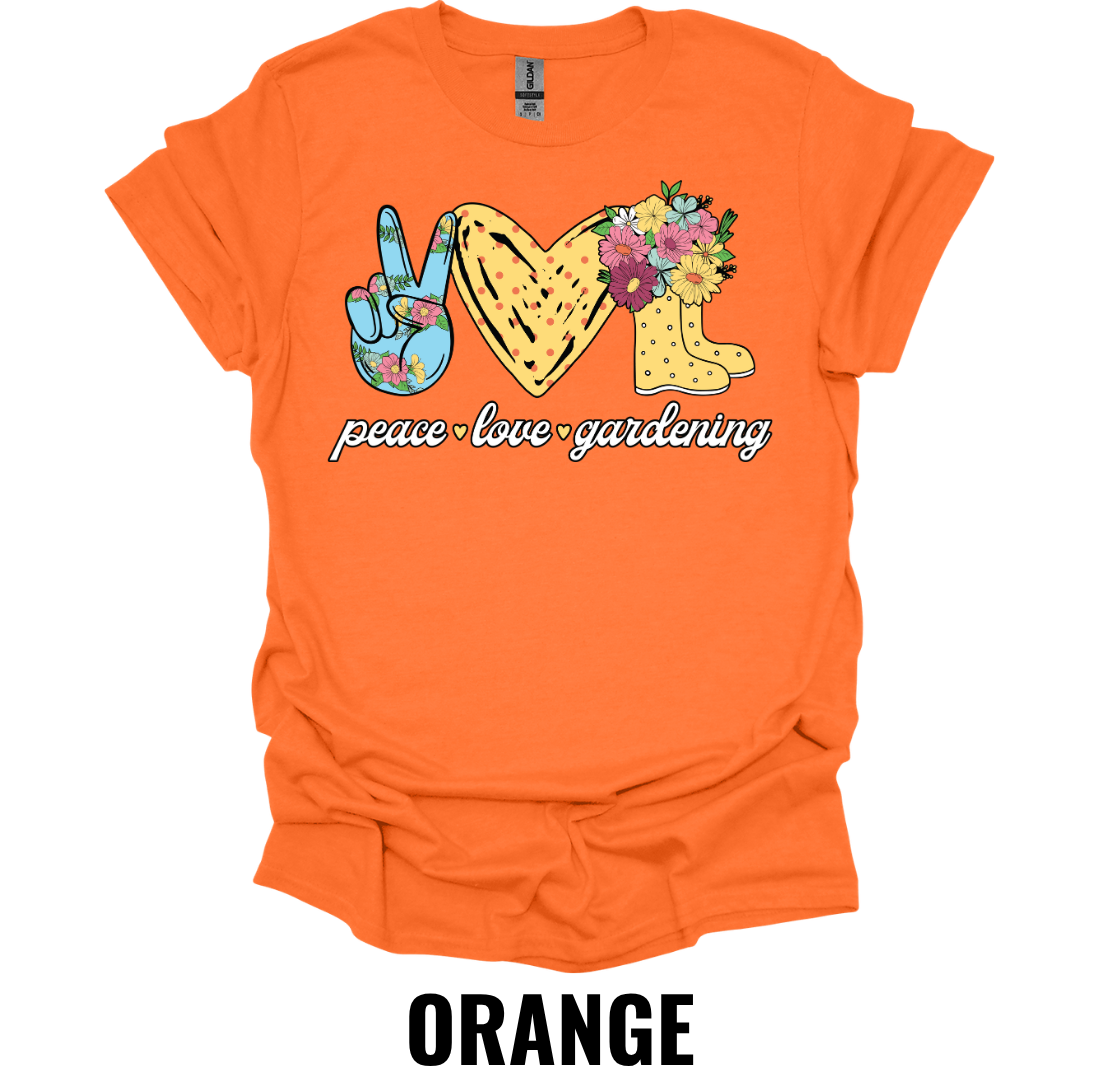 Peace Love Gardening T-Shirt – Floral Gardening Lover Graphic Tee