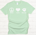 Peace Love Rescue Shirt on Gildan Softstyle Tee