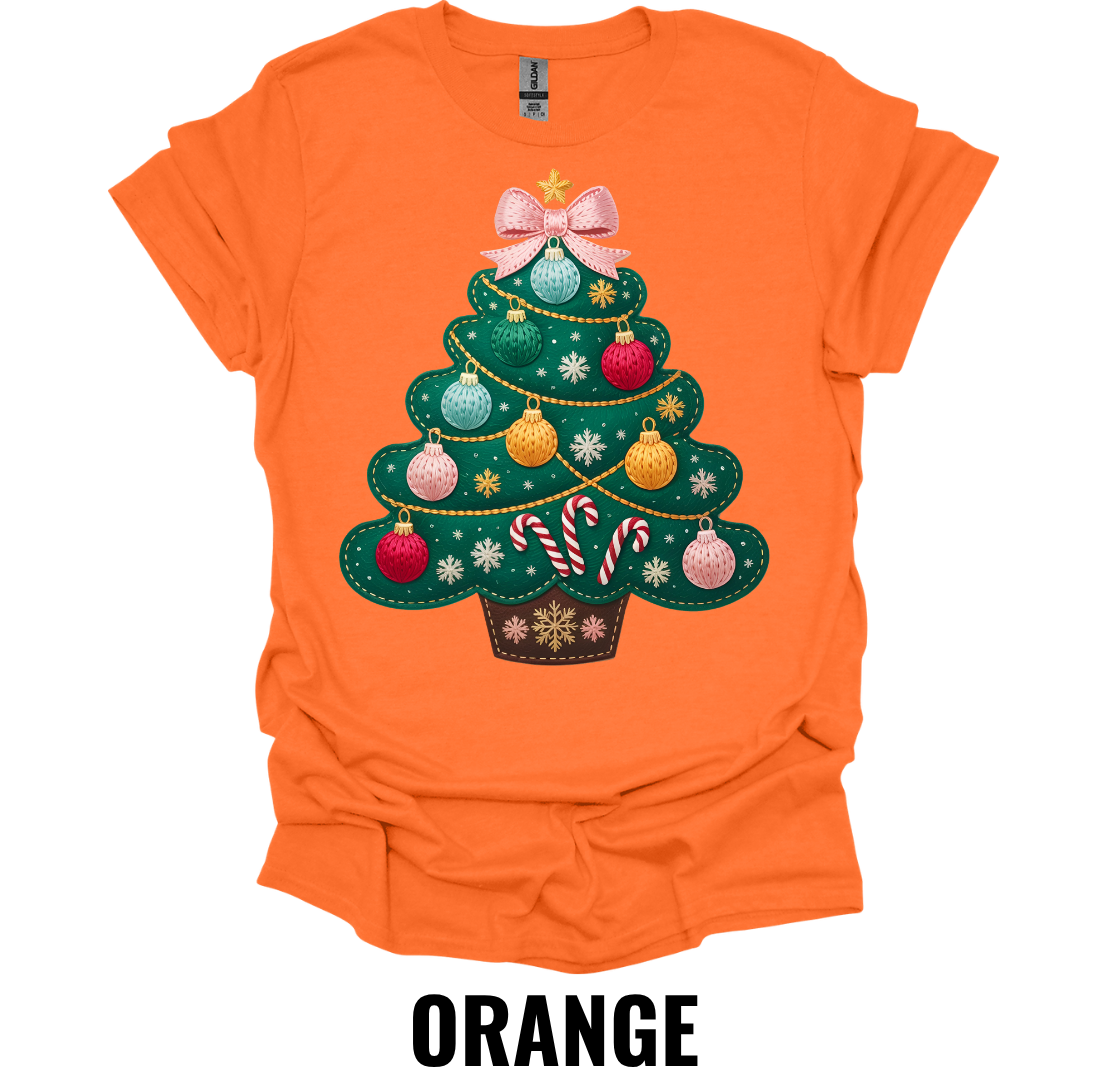 Pink Bow Christmas Tree Shirt – Festive Holiday Tree Graphic Tee
