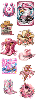 Pink Cowgirl DTF Transfer Bundle – Western Country Girl Designs