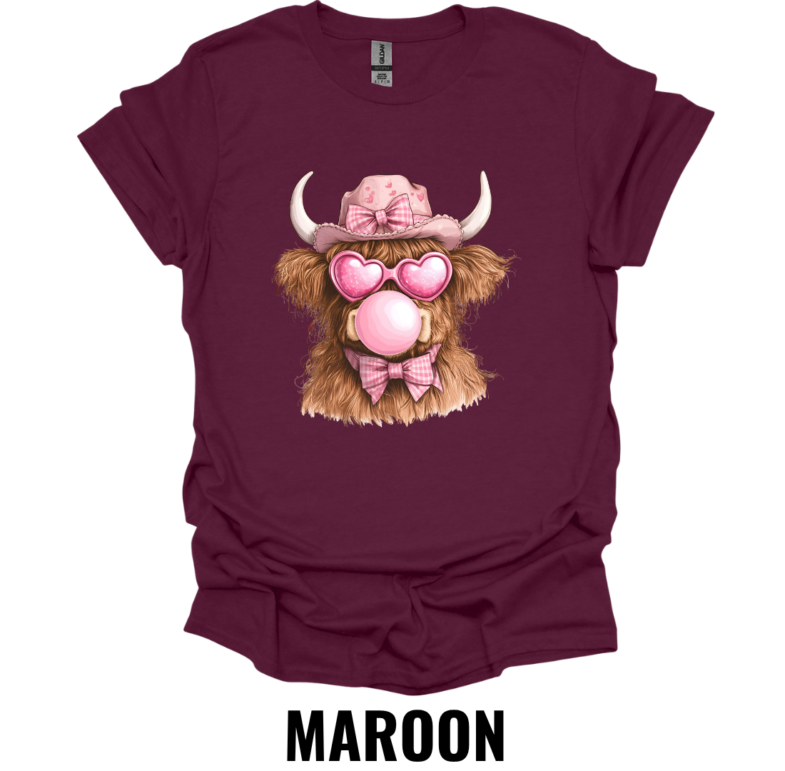 Pink Highland Cow T-Shirt – Cute Cowgirl Western Tee