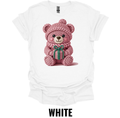 Pink Knitted Teddy Bear Christmas Shirt – Cute Holiday Gift Bear Graphic Tee