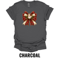 Plaid Santa Bow T-Shirt – Vintage Christmas Graphic Tee