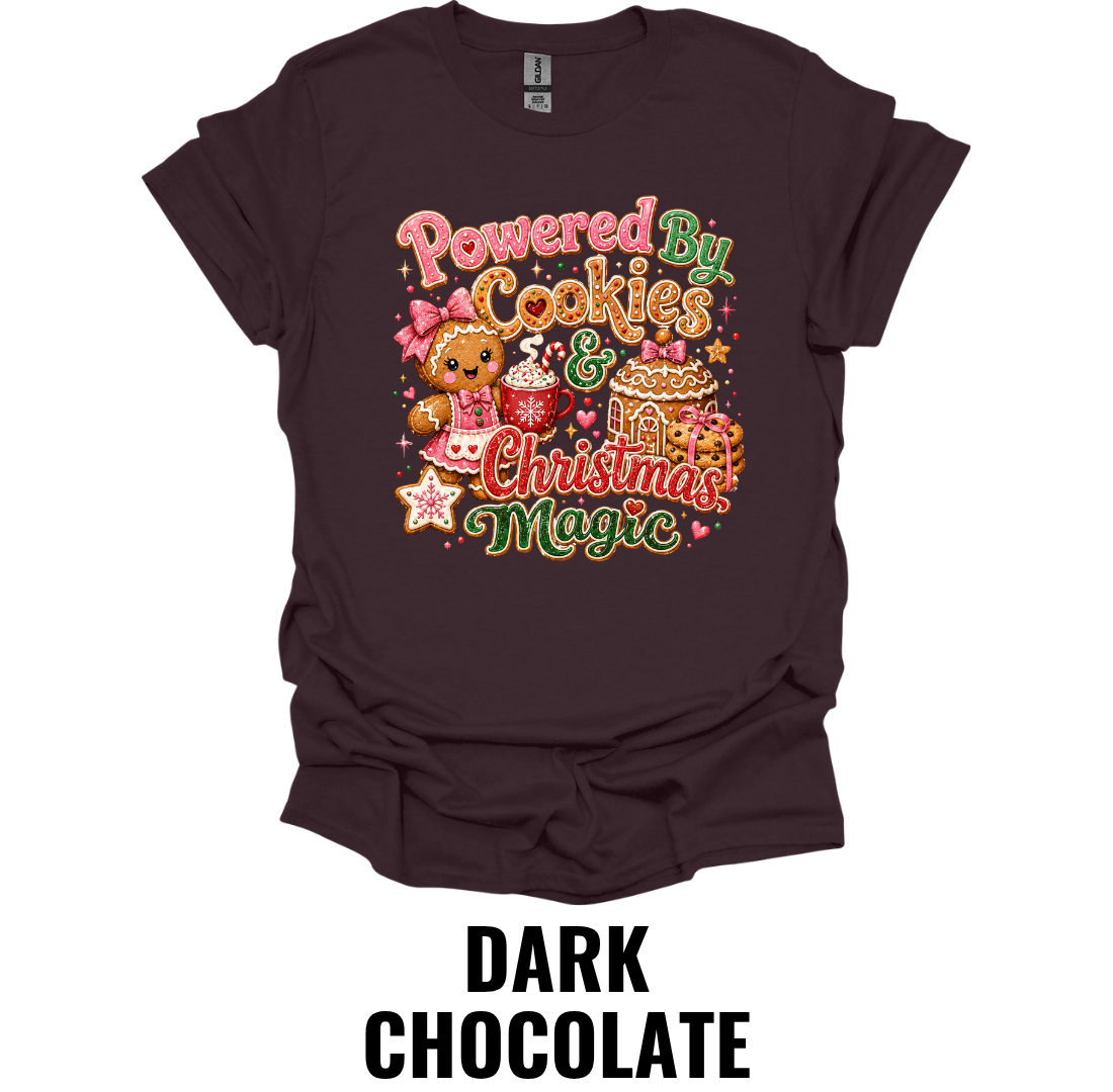 Powered By Cookies & Christmas Magic T-Shirt – Funny Christmas Baking Shirt for Cookie Lovers