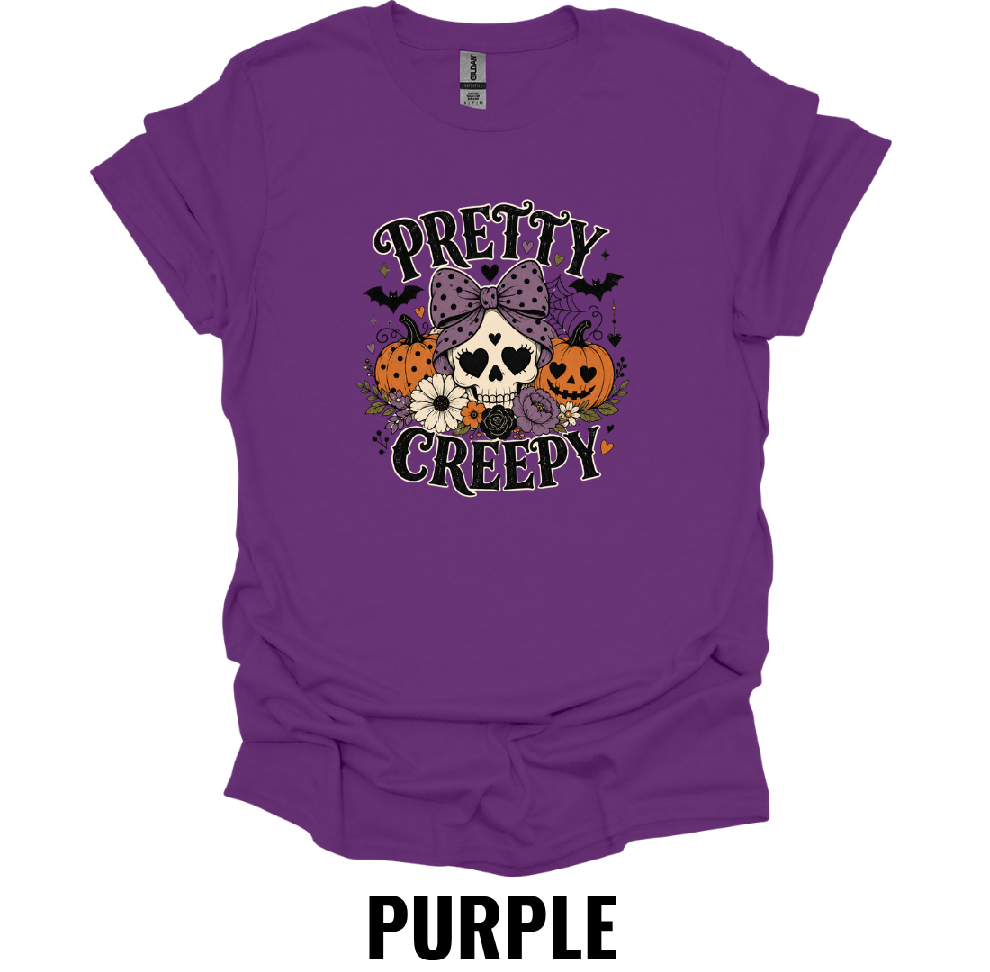Pretty Creepy T-Shirt – Cute Halloween Skull Tee