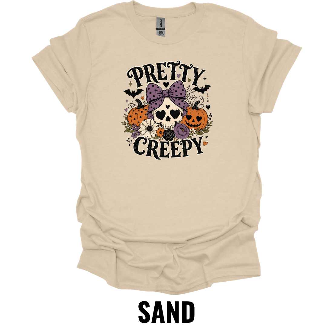 Pretty Creepy T-Shirt – Cute Halloween Skull Tee