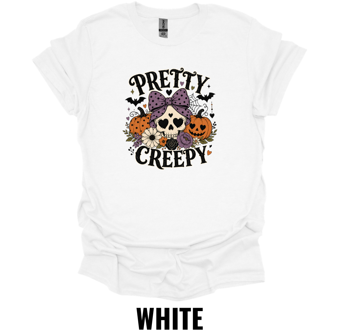 Pretty Creepy T-Shirt – Cute Halloween Skull Tee