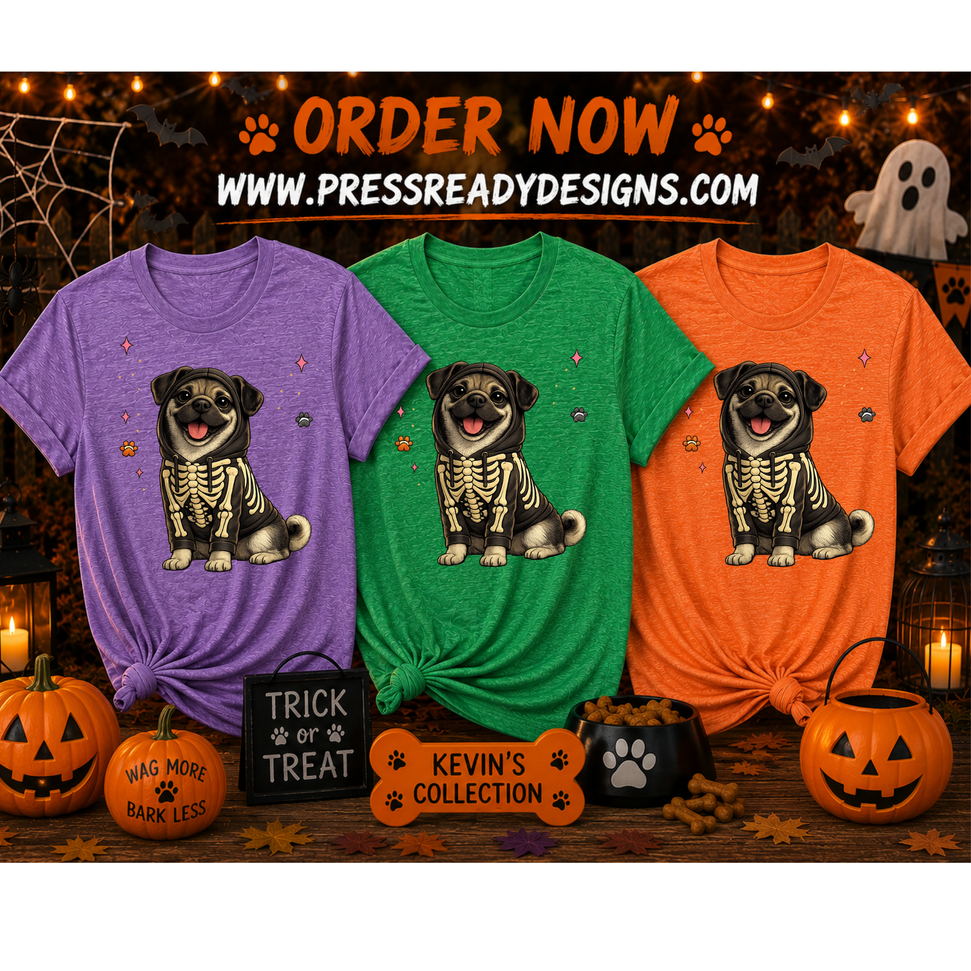 Skeleton Pu Dog Hoodie Shirt