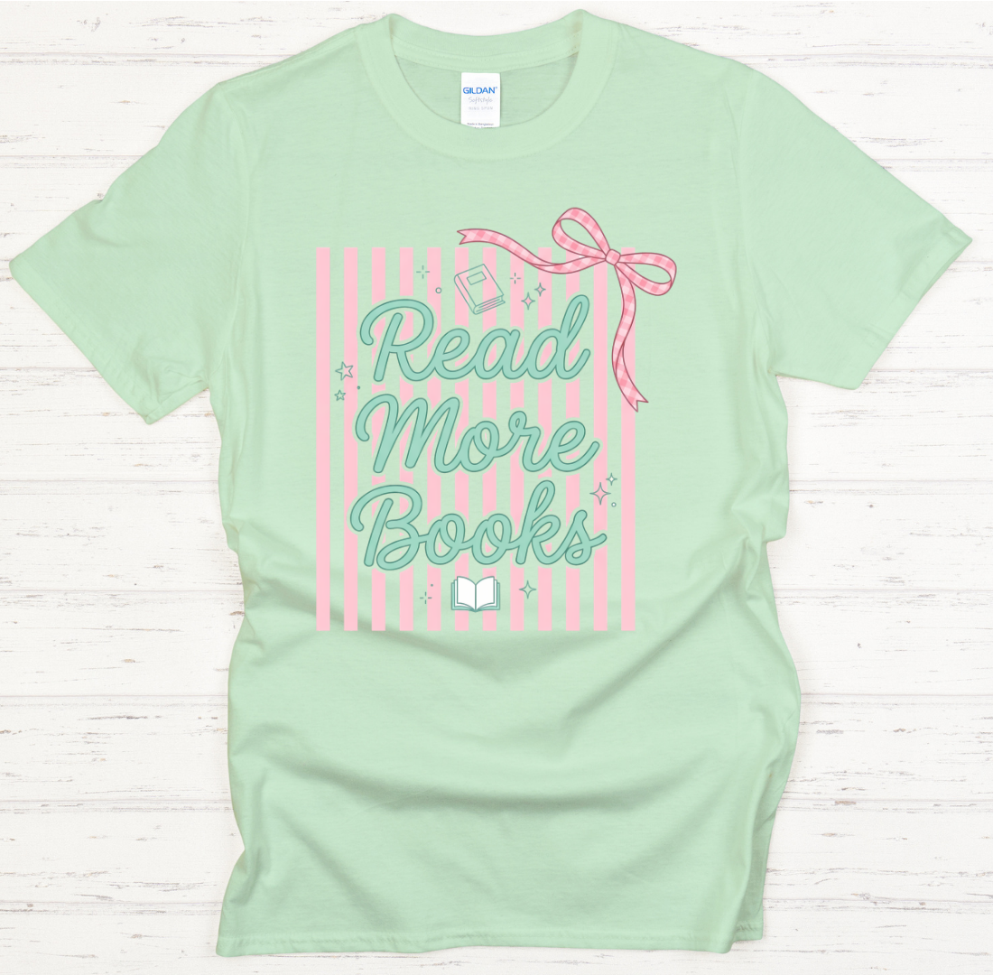 Read More Books Retro Coquette Reader Shirt on Gildan Softstyle Tee
