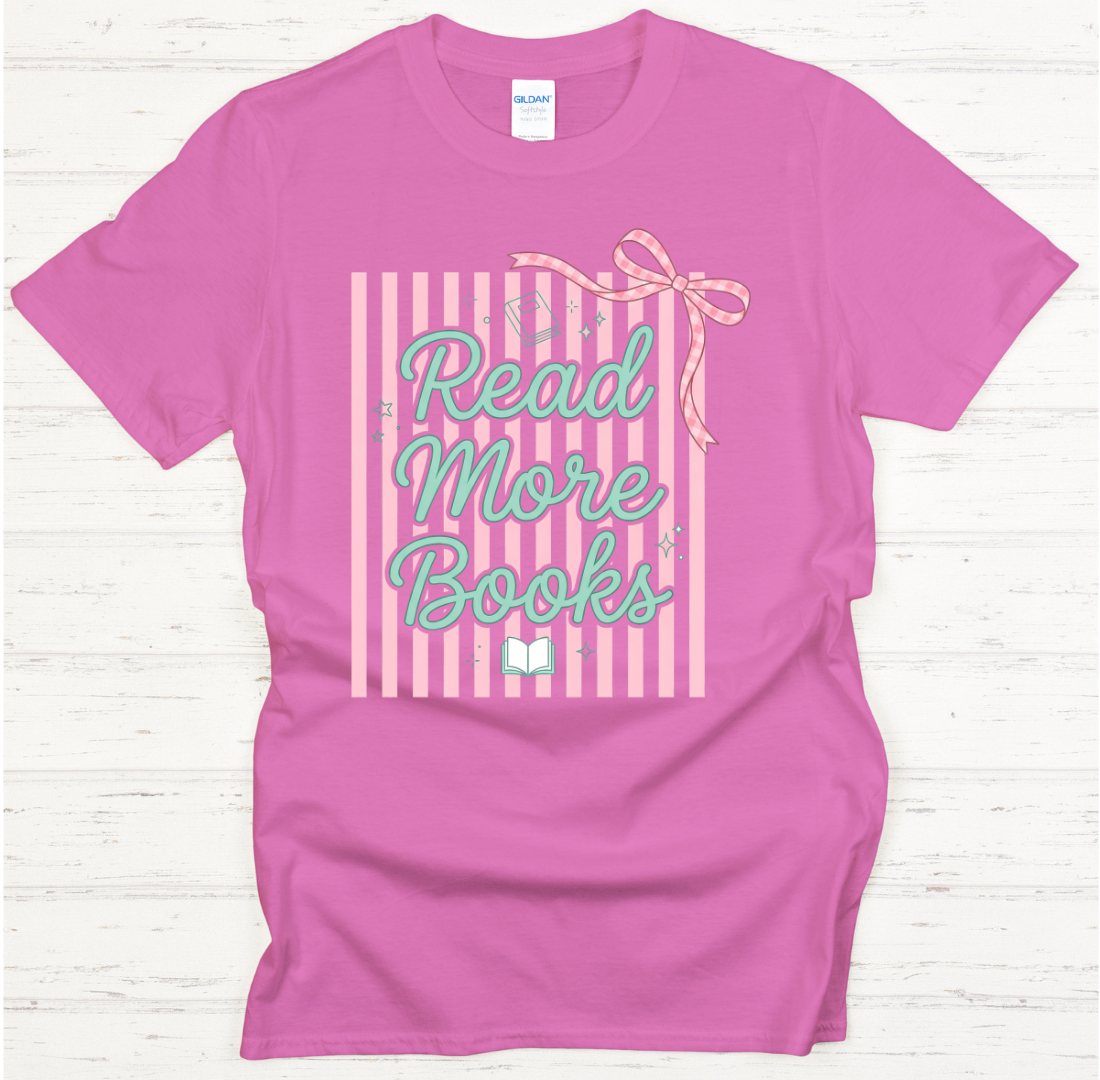 Read More Books Retro Coquette Reader Shirt on Gildan Softstyle Tee