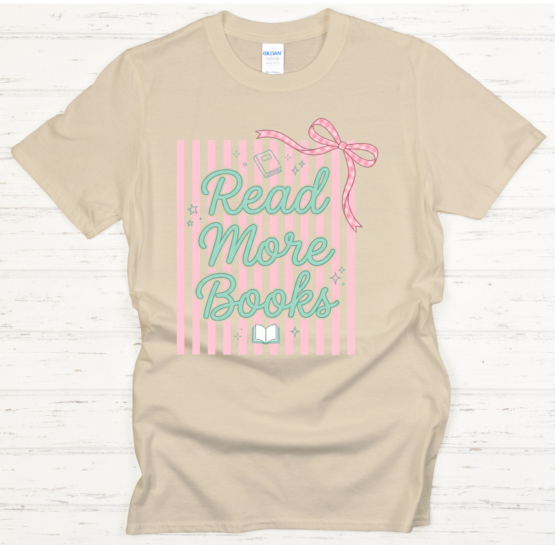 Read More Books Retro Coquette Reader Shirt on Gildan Softstyle Tee