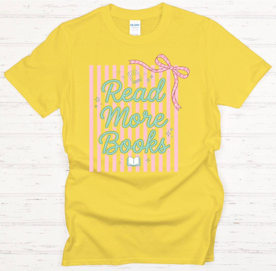 Read More Books Retro Coquette Reader Shirt on Gildan Softstyle Tee