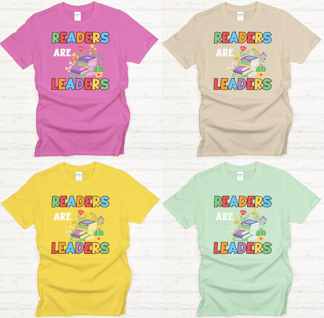 Readers Are Leaders Graphic Shirt on Gildan Softstyle Tee