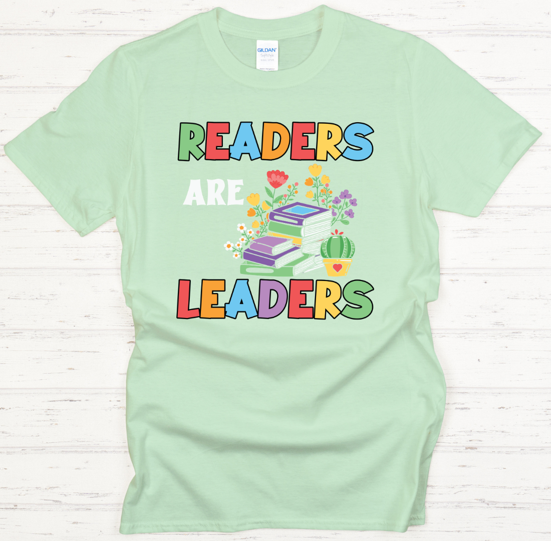 Readers Are Leaders Graphic Shirt on Gildan Softstyle Tee