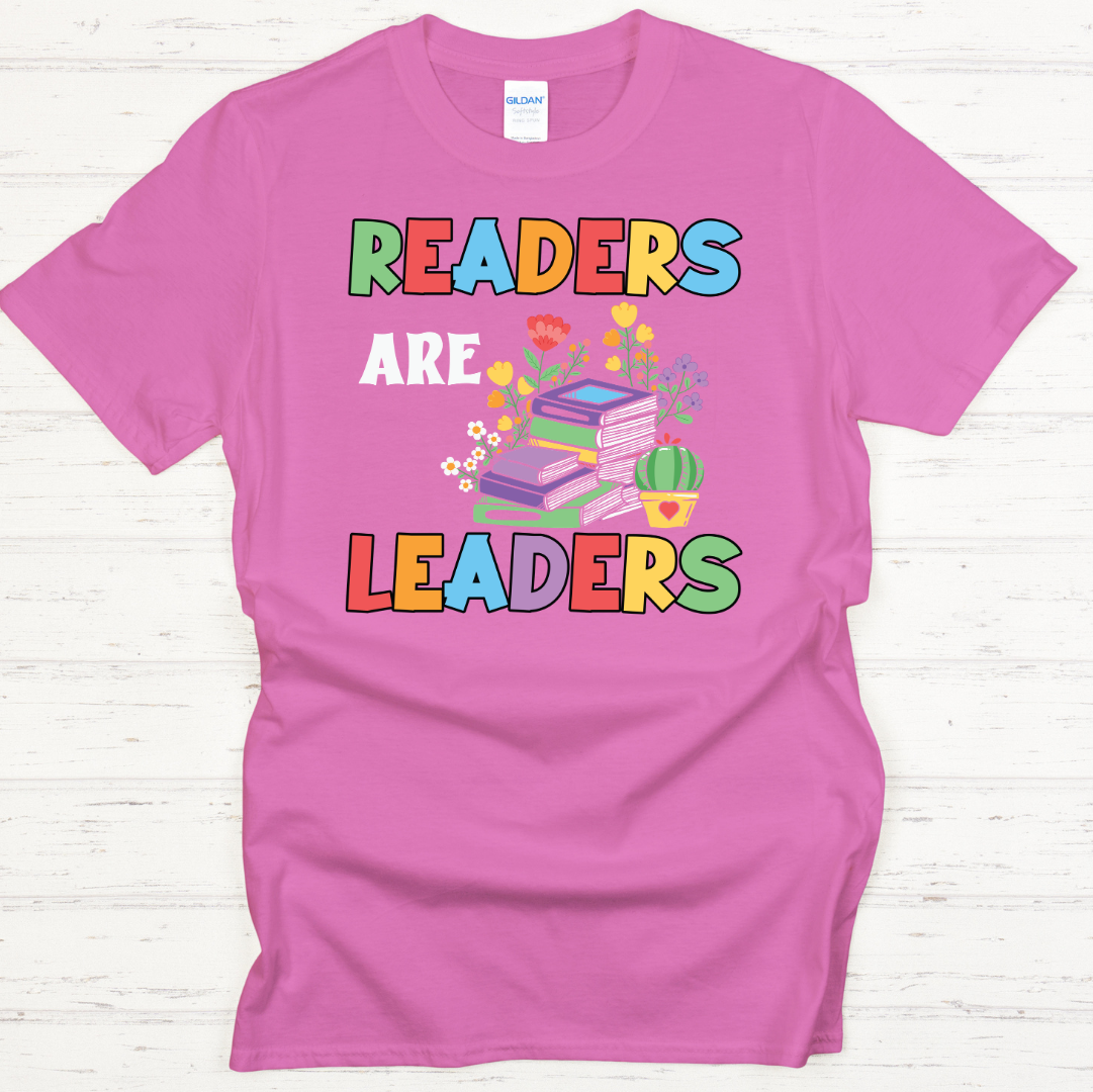 Readers Are Leaders Graphic Shirt on Gildan Softstyle Tee