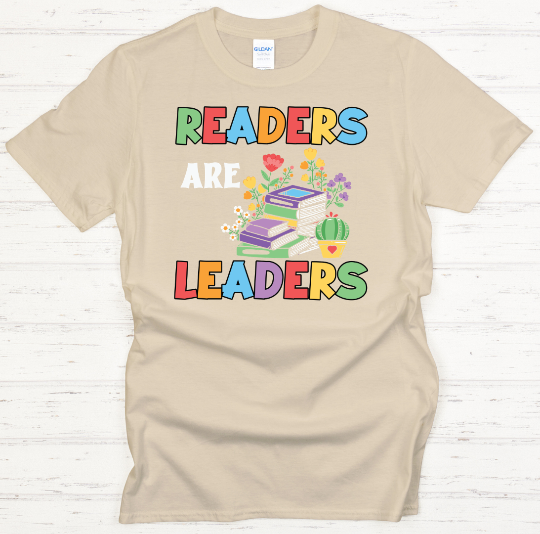 Readers Are Leaders Graphic Shirt on Gildan Softstyle Tee