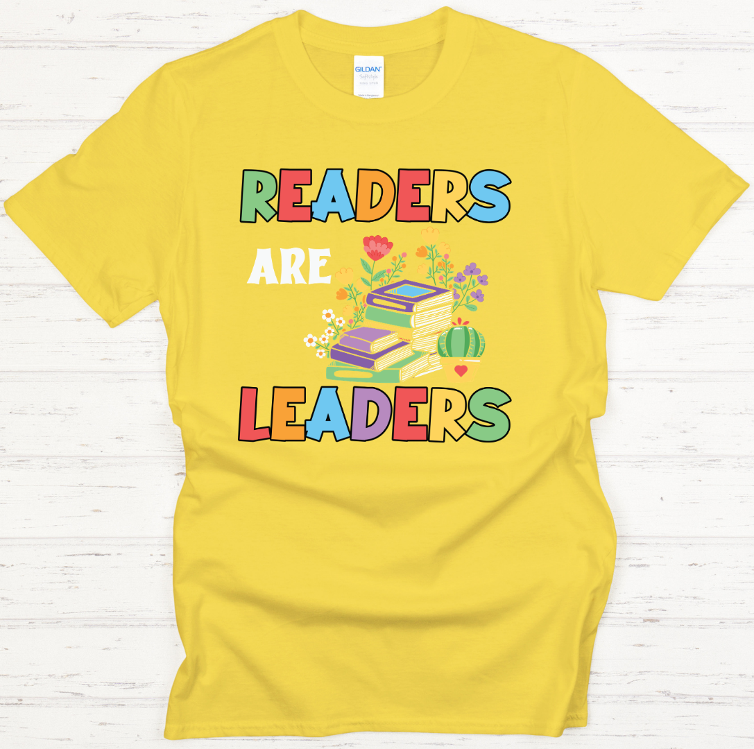Readers Are Leaders Graphic Shirt on Gildan Softstyle Tee
