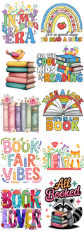 Reading DTF Transfer Bundle – Book Lover & Reading Graphic Collection