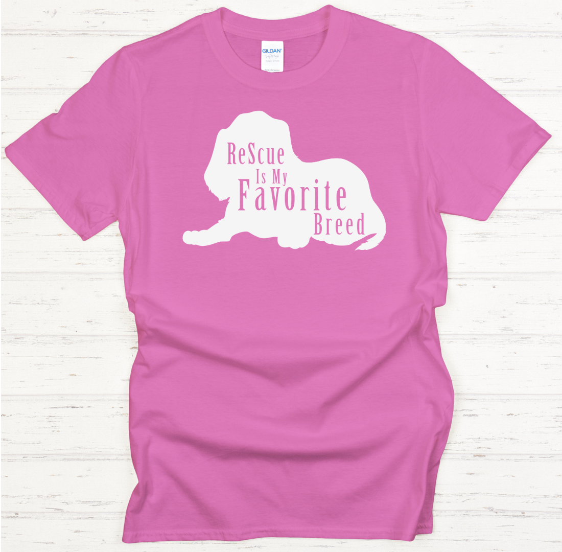 Rescue Is My Favorite Breed Dog Lover Shirt on Gildan Softstyle Tee
